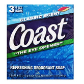 Coast Original Blue bath bars packaging, convenient three-bar set for home use.