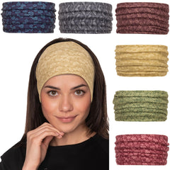 Cobahom leaf-pattern wide headband for workouts with soft, breathable fabric.