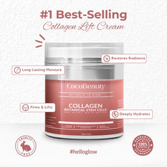 Texture close-up of COCOBEAUTY Collagen Lift Cream for smooth absorption.
