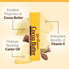 COCOCARE lip balm in hand shows creamy texture and easy application.