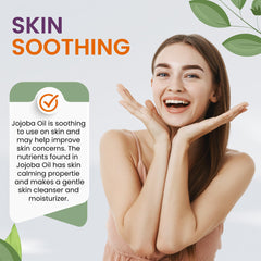 Cocojojo Jojoba Oil application on hair demonstrates quick absorption and shine.