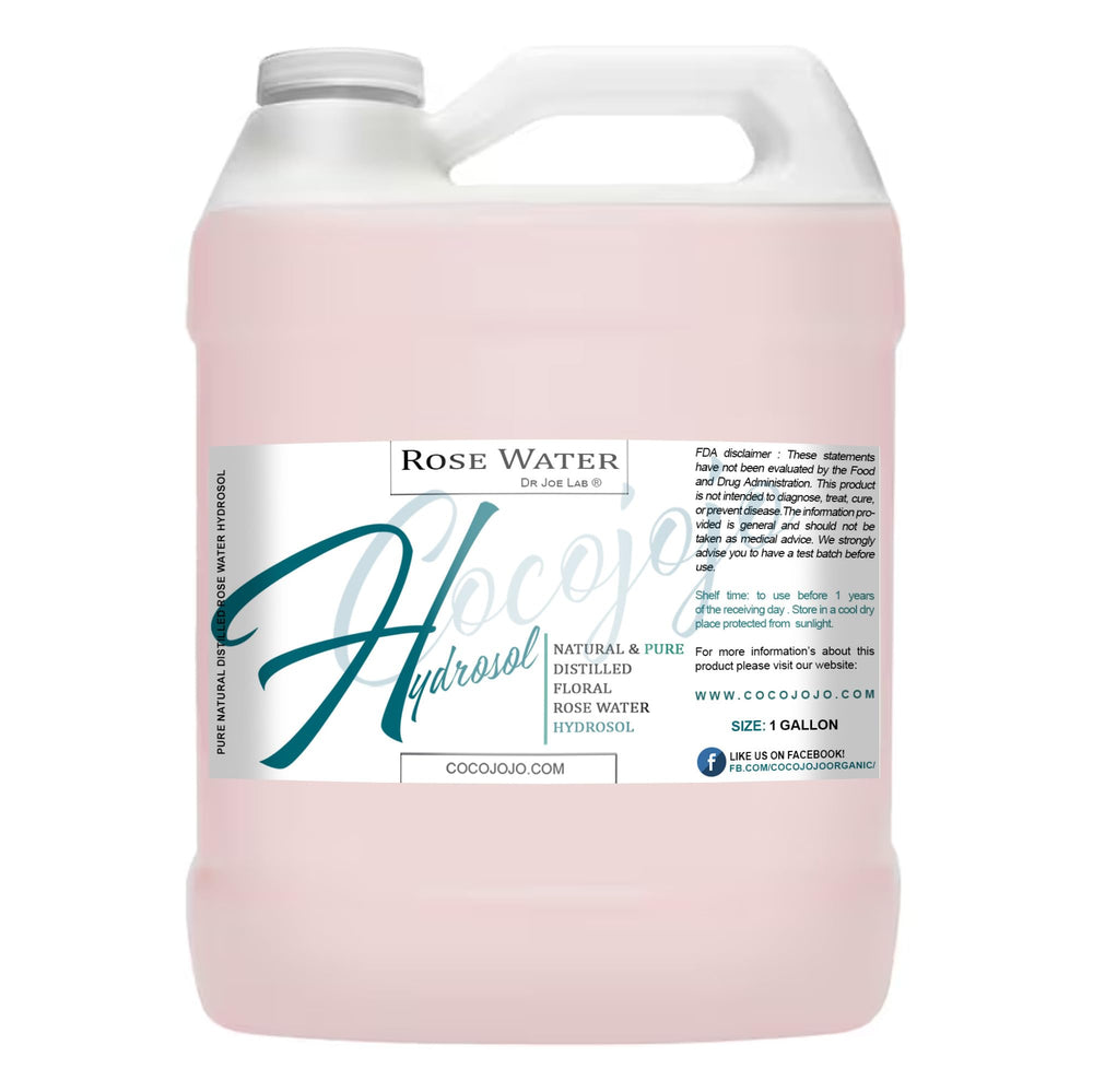 Cocojojo Rose Hydrosol bottle pour for quick facial refresh and hydration