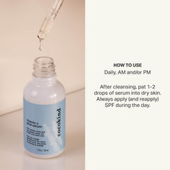 Brightening effect on skin after Cocokind serum, close-up