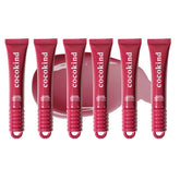 Cocokind Ceramide Lip Blur Balm Burgundy close-up shows hydration and gloss.
