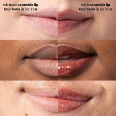 Cocokind Ceramide Lip Blur Balm close-up shows barrier-friendly texture.