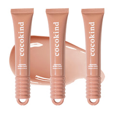 Cocokind Ceramide Lip Blur Balm applying with a soft glossy finish for hydrated lips.