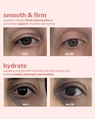 Cocokind Peptide Eye Gel swatch application showing smooth texture around the eye area.