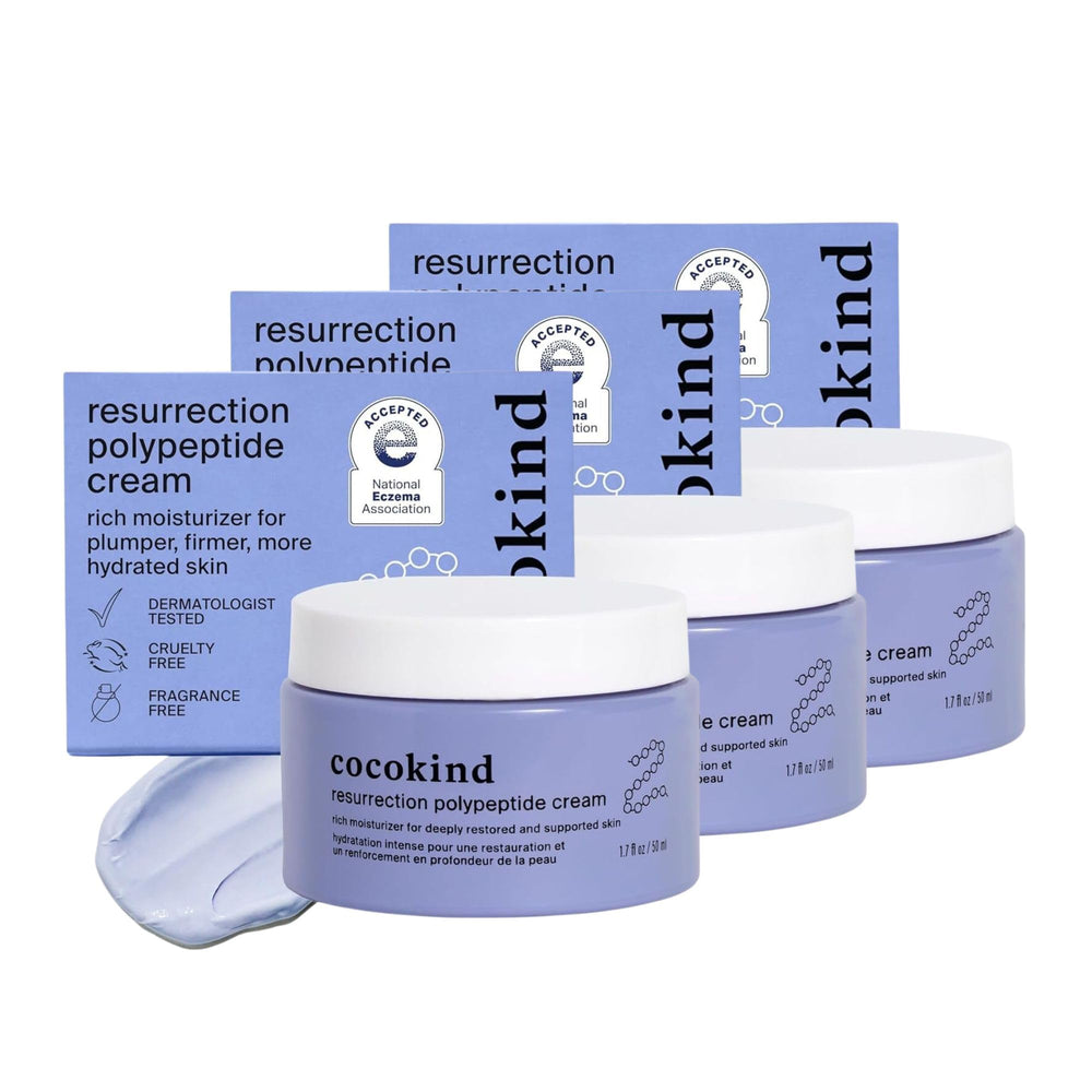 Cocokind Resurrection Polypeptide Cream 3-pack: hydrating moisturizer for dry skin with barrier support