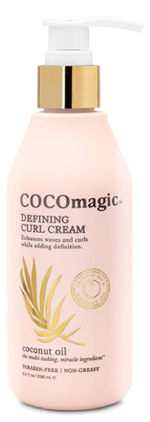Cocomagic Defining Curl Cream bottle showing a hydrating formula for curls.