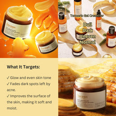 COCOONORIGINAL Hung Yen Turmeric Gel Cream hand-application highlighting quick absorption and hydration.
