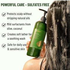 CocoonOriginal Pomelo conditioner being applied for smoother detangling.
