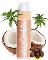 COCOSOLIS ALOHA bottle pour for smooth, even tan preparation.