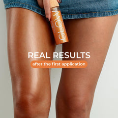COCOSOLIS GLOW Shimmer Oil applied on skin for glow and hydration.