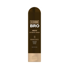 Code Bro Brownie Point wash bottle pour demonstrates deep hydration for intimate skin.