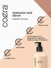 Coera serum ingredients close-up highlights clean formula