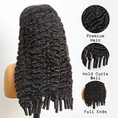 Coliki Burmese curly wig with 5x5 closure and pre-plucked hairline for easy styling.