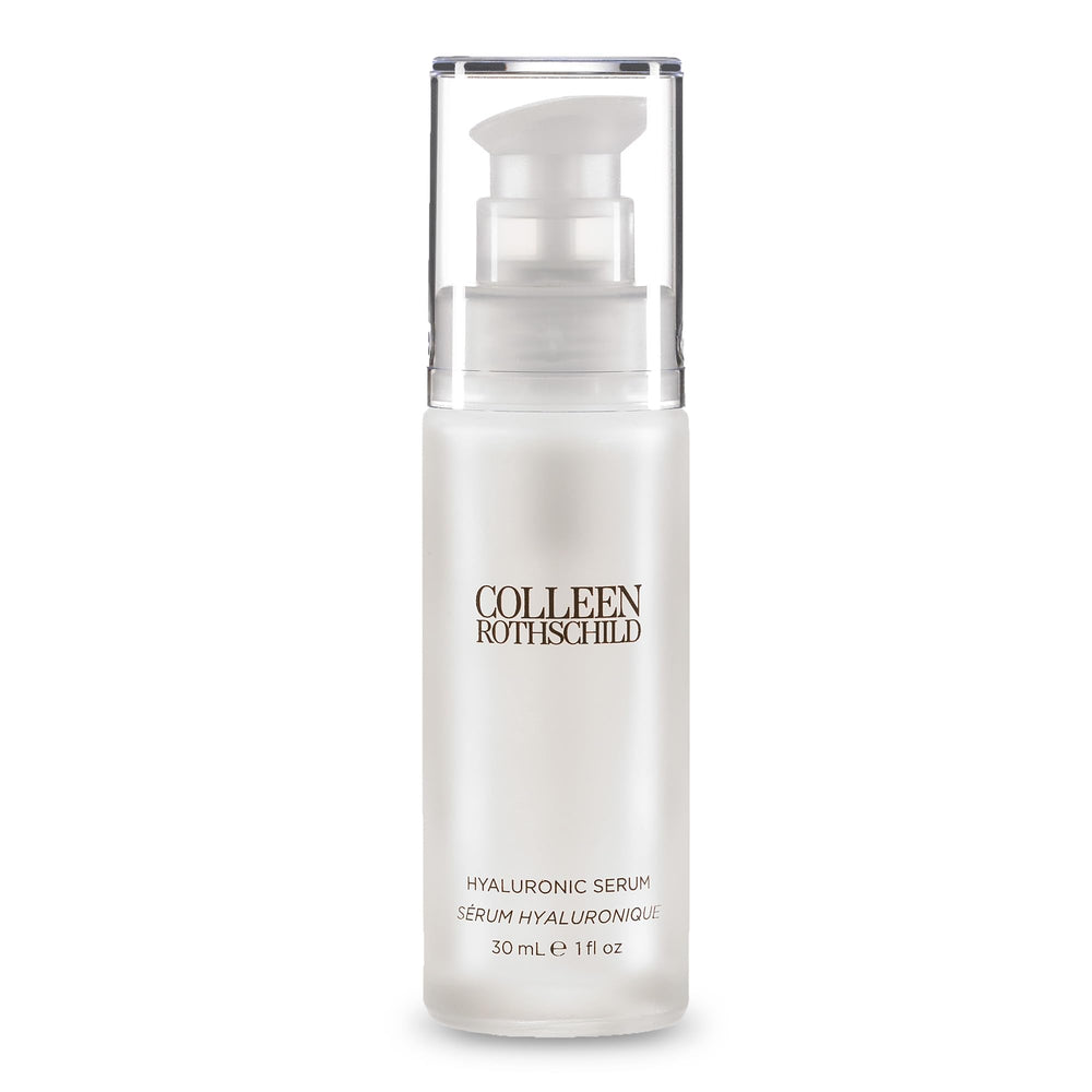 Colleen Rothschild Hyaluronic Serum bottle close-up for instant hydration and glow