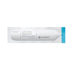 Coloplast Brava lubricating deodorant sachet in use demonstrates smooth application.