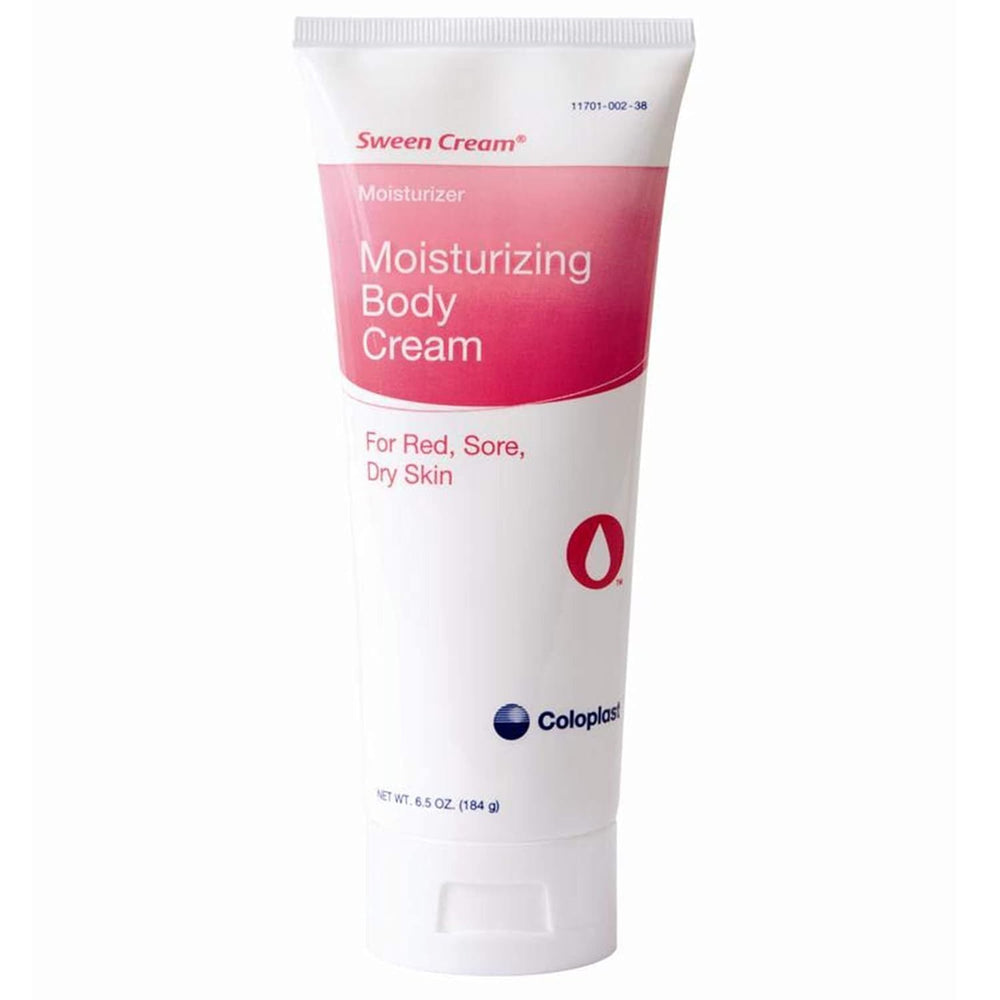 Coloplast Sween Cream scented hand and body moisturizer tube for daily hydration.