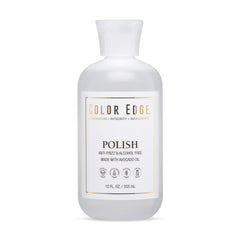 Color Edge Polish bottle front label highlights avocado oil for skin and hair hydration.