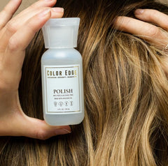 Color Edge Polish packaging on a shelf ready for daily skin and hair routine.
