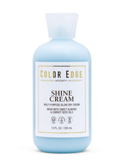 Color Edge Shine Cream bottle showing weightless conditioning for detangling and shine.