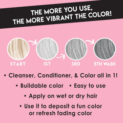 Color Lux Silver application on hair demonstrates even coloring and conditioning.