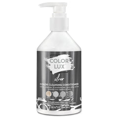 Color Lux Silver cleansing conditioner bottle ready for use, offering color and care.