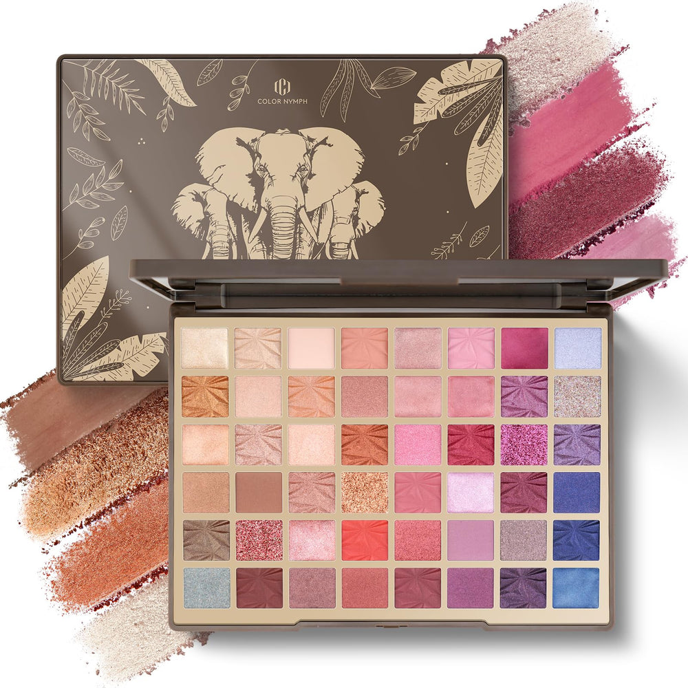 Color Nymph 48-color eyeshadow palette cover shows versatile shades for everyday wear.