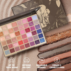 Color Nymph palette swatches highlight rich pigments for smooth, blendable application.
