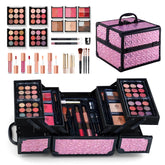 Color Nymph all-in-one makeup kit train case open, ideal for travel and organization