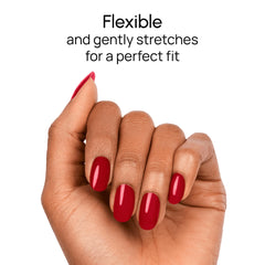 Creme-finish texture of Beijing Beauty Nail Strips on nails.