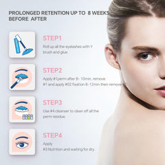 COLORRATION lash lift tools and pads displayed for curvature customization
