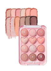 COLORGRAM Pin Point Eye Palette 01 Peach+Coral, peach and coral hues for everyday looks.