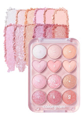 COLORGRAM Pin Point Eyeshadow Palette open compact with versatile daily shades.