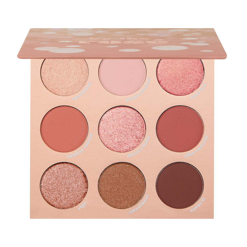 ColourPop By The Rosé palette front view with pink and rose neutrals for versatile looks.
