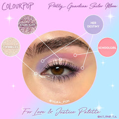 ColourPop Sailor Moon For Love and Justice matte-swatch highlights smooth blending in everyday looks.