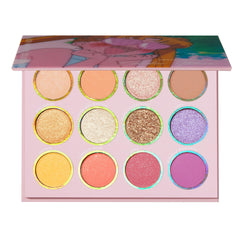 ColourPop Sailor Moon palette Silver Crystal swatch: soft pink with gold flip.