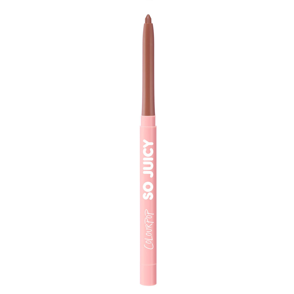 ColourPop So Juicy Plumping Lip Liner Tease swatches show precise definition and smooth texture.