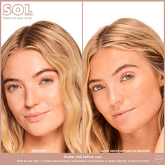 ColourPop Sol Glow Drops on body application provides a luminous, even tone