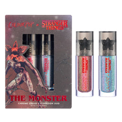 ColourPop Stranger Things Chrome Liquid Eyeshadow Duo packaging showcases two chrome shades for bold looks.