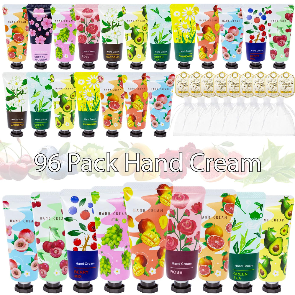 Comdian 96-pack hand cream tubes in assorted flavors for gifting and daily moisture.