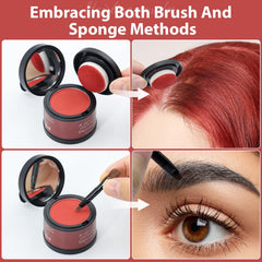 Comdian powder application sponge demonstrates blending sparse areas for a natural look
