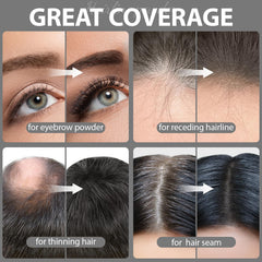 Comdian hairline powder applied with sponge brush for precise application
