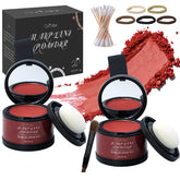 Comdian hairline powder bottle in red shown for quick at-a-glance root touch-ups