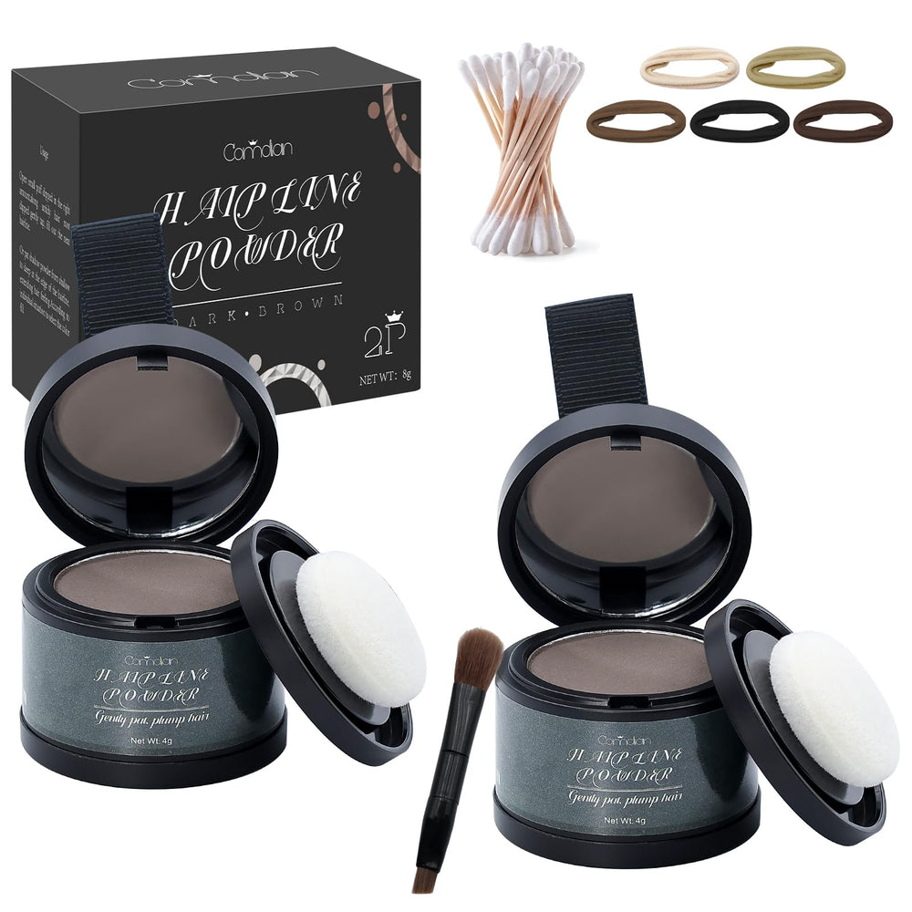 Comdian Hairline Powder dual-pack bottles for quick root touch ups