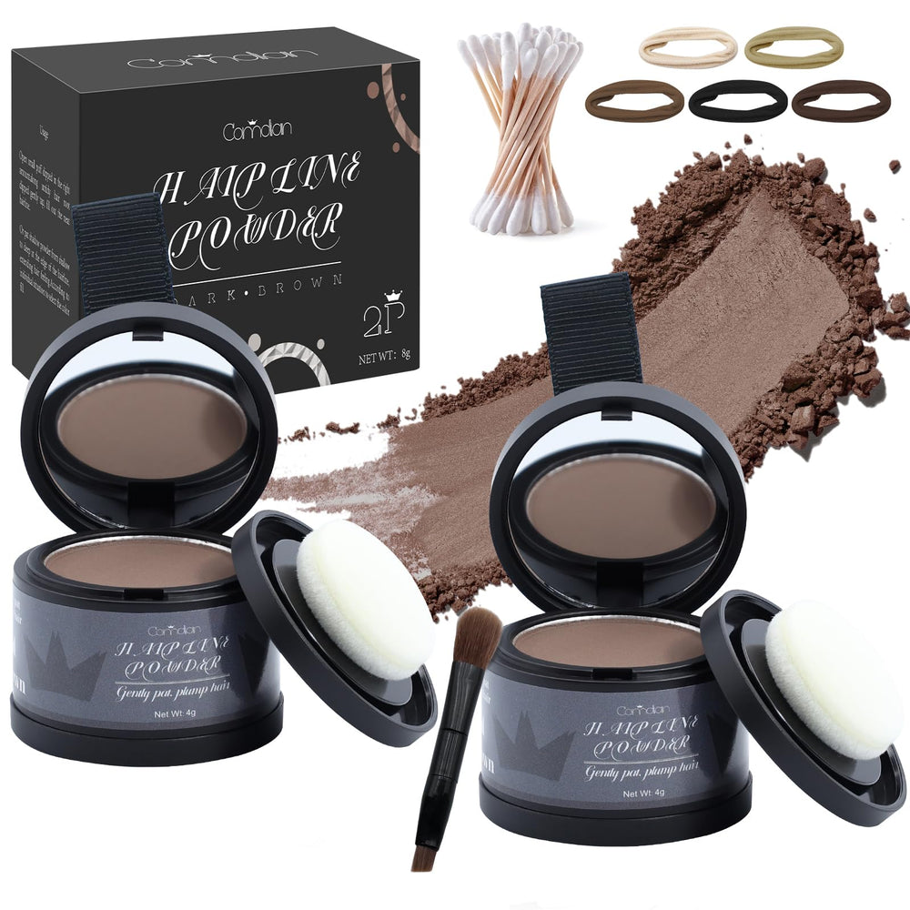 Comdian Hairline Powder two-pack front view for quick root touch-ups and natural fullness.