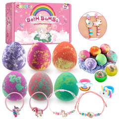 comfso Dino Egg Bath Bombs pack with colorful fizz and surprise toy inside