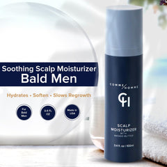 Comme Homme aloe leaf close-up highlights hydrating formula for refreshed scalp.