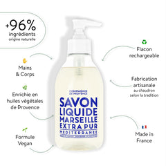 La Compagnie de Provence Savon de Marseille label detail showing authenticity for reliable cleansing
